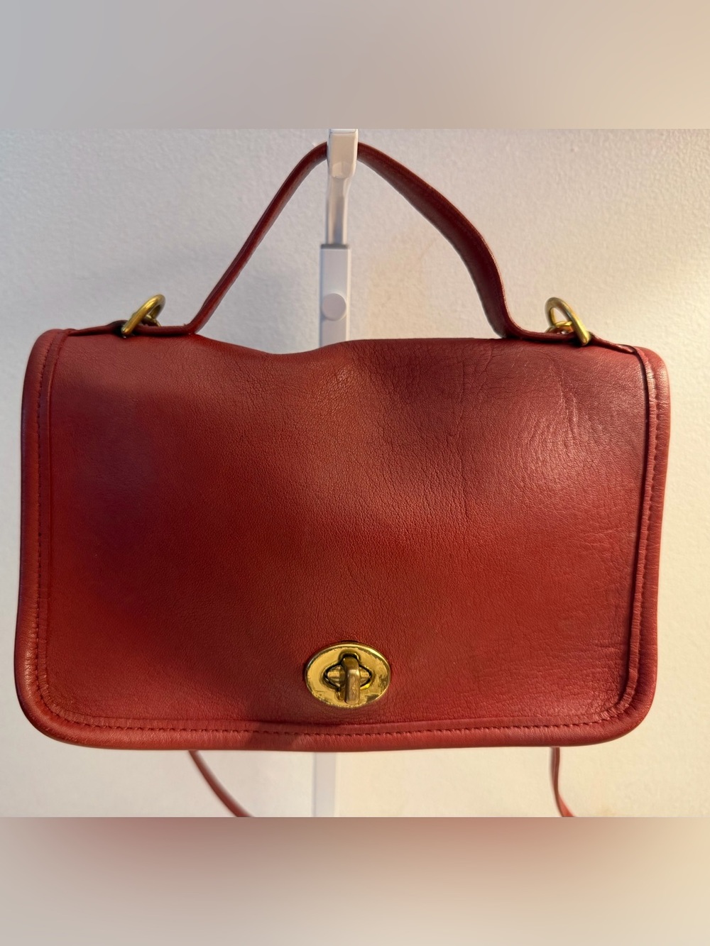 Coach highly sought vintage 9924 red “Casino Bag” leather crossbody.